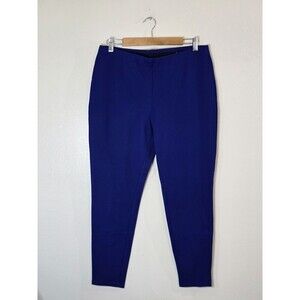 Chicos Blue Ponte Knit Pull On Skinny Pants Size 12 High Rise Elastic Waist